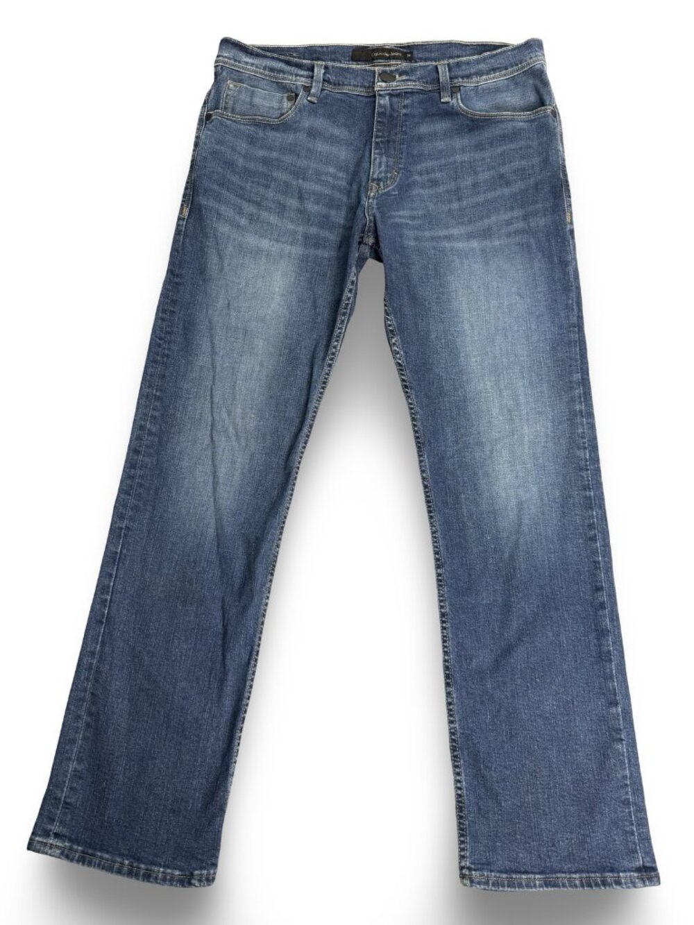 Calvin Klein Jeans Mens 34 Slim Straight Low Rise Blue Stretch Denim 34x30